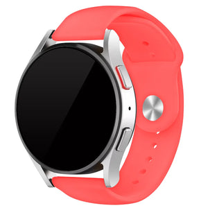 Silicone Glow in the Dark Strap, red, on a watch, 3/4 front view