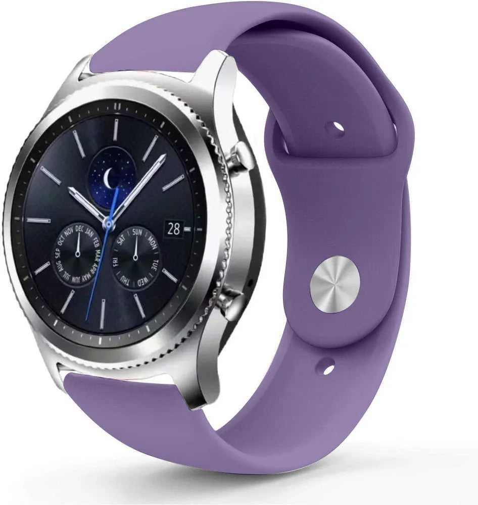 Silicone Sport Strap, on a watch, 3/4 front view