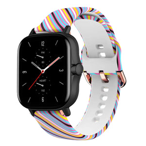 Print Silicone Strap, on a watch, 3/4 front view