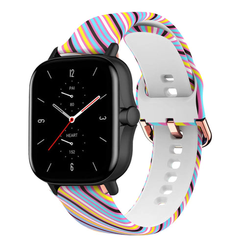 Print Silicone Strap, on a watch, 3/4 front view