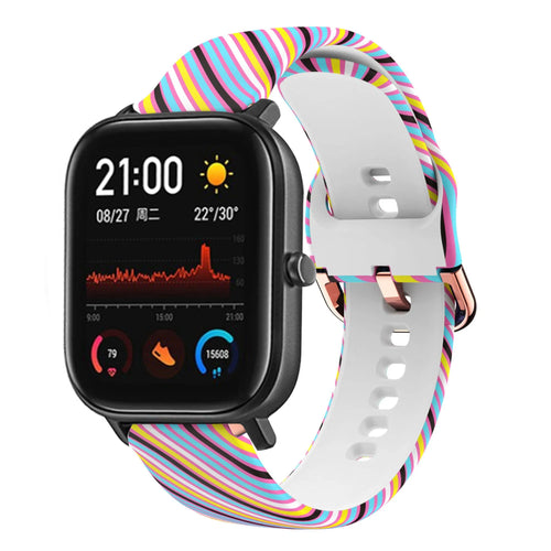 Print Silicone Strap, on a watch, 3/4 front view