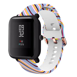 Print Silicone Strap, on a watch, 3/4 front view