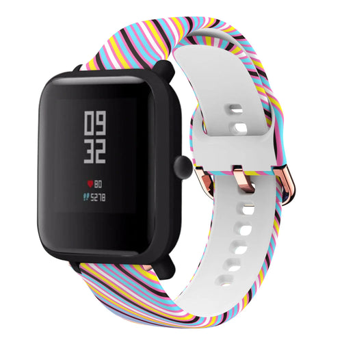 Print Silicone Strap, on a watch, 3/4 front view