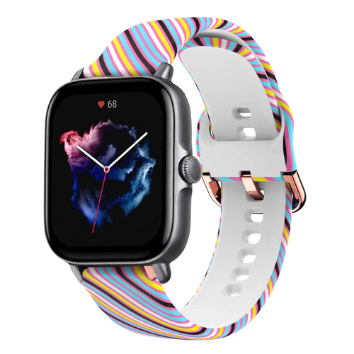 Print Silicone Strap, on a watch, 3/4 front view