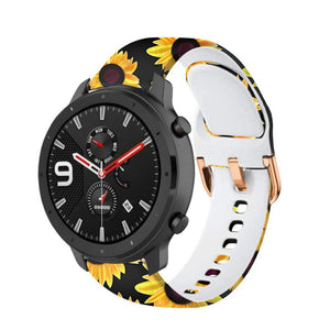 Print Silicone Strap, on a watch, 3/4 front view