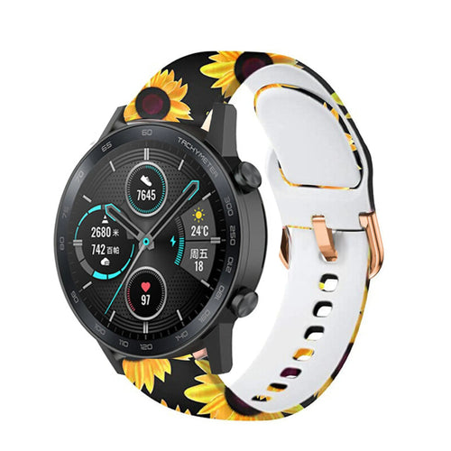 Print Silicone Strap, on a watch, 3/4 front view
