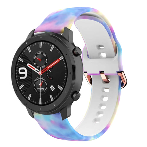 Print Silicone Strap, on a watch, 3/4 front view