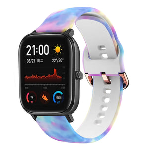 Print Silicone Strap, on a watch, 3/4 front view