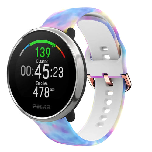 Print Silicone Strap, on a watch, 3/4 front view