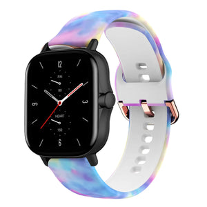 Print Silicone Strap, on a watch, 3/4 front view