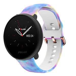 Print Silicone Strap, on a watch, 3/4 front view