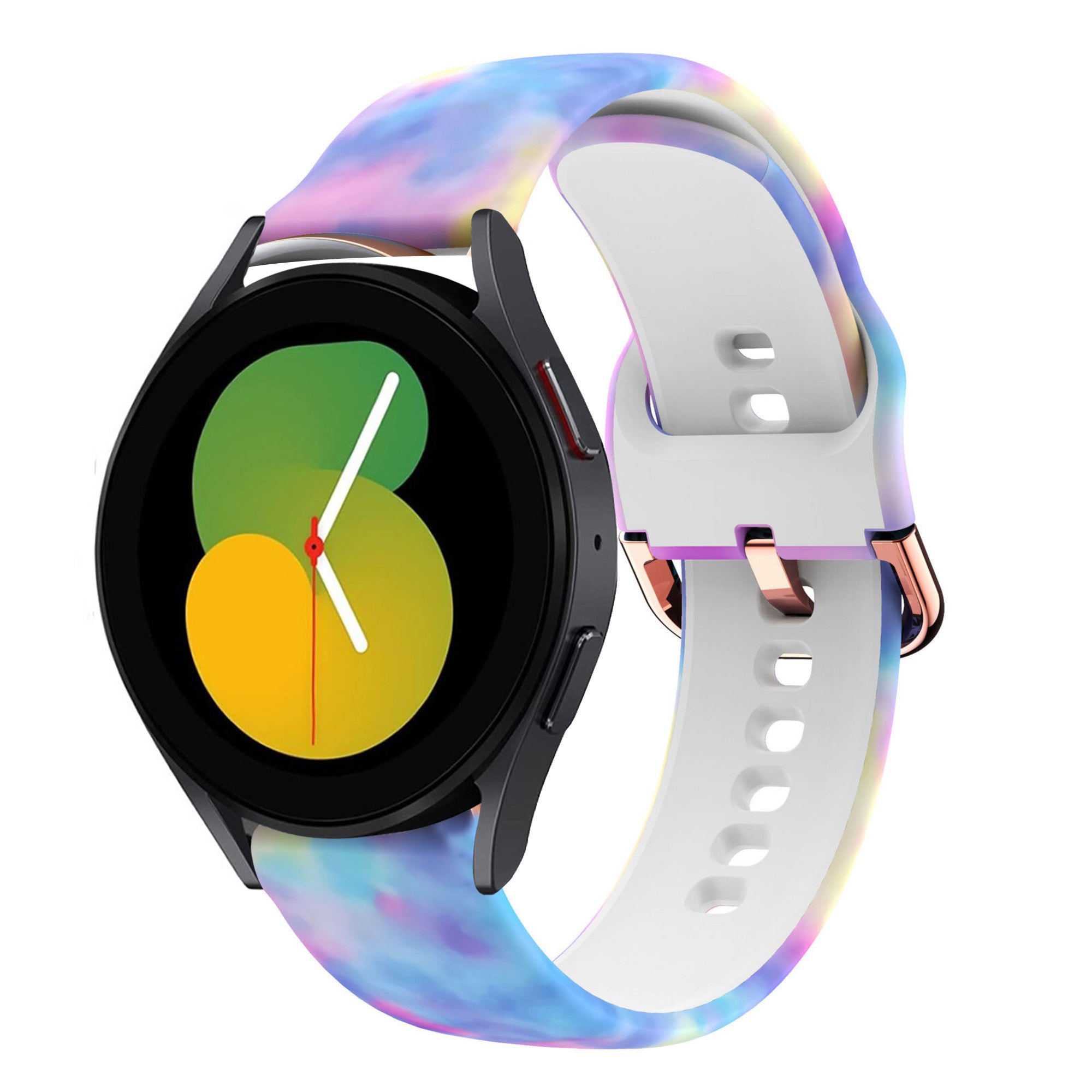 Print Silicone Strap, on a watch, 3/4 front view