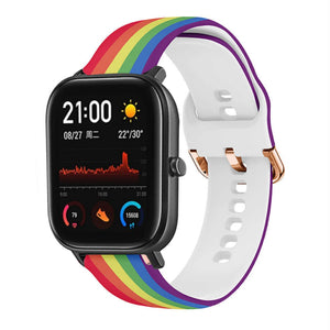 Print Silicone Strap, on a watch, 3/4 front view