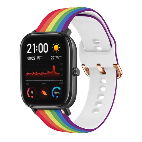 Print Silicone Strap, on a watch, 3/4 front view