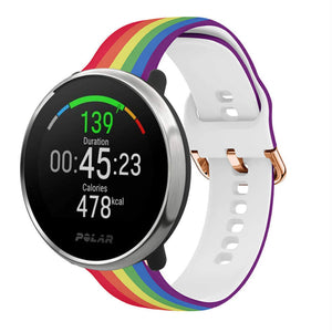 Print Silicone Strap, on a watch, 3/4 front view