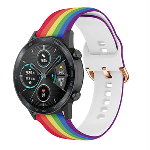 Print Silicone Strap, on a watch, 3/4 front view
