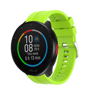 Silicone Strap 'Extreme', lime, on a watch, 3/4 front view