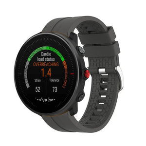 Silicone Strap 'Extreme', dark grey, on a watch, 3/4 front view
