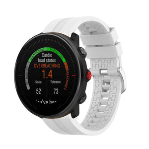 Silicone Strap 'Extreme', white, on a watch, 3/4 front view