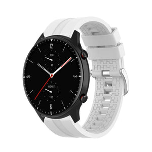 Silicone Strap 'Extreme', white, on a watch, 3/4 front view