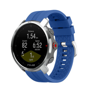 Silicone Strap 'Extreme', blue, on a watch, 3/4 front view