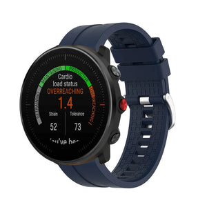 Silicone Strap 'Extreme', dark blue, on a watch, 3/4 front view