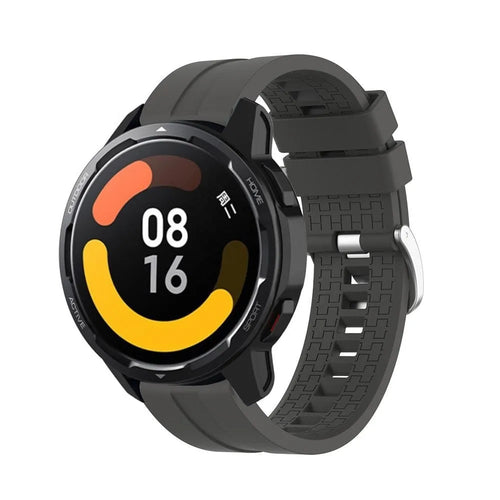 Silicone Strap 'Extreme', dark grey, on a watch, 3/4 front view
