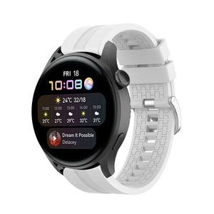 Silicone Strap 'Extreme', white, on a watch, 3/4 front view