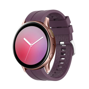 Silicone Strap 'Extreme', purple, on a watch, 3/4 front view