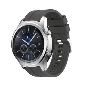 Silicone Strap 'Extreme', dark grey, on a watch, 3/4 front view