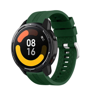 Silicone Strap 'Extreme', army green, on a watch, 3/4 front view