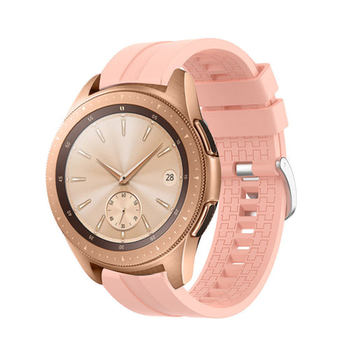 Silicone Strap 'Extreme', pink, on a watch, 3/4 front view