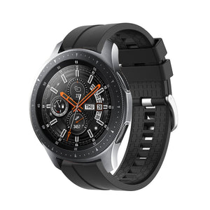 Silicone Strap 'Extreme', black, on a watch, 3/4 front view