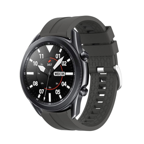 Silicone Strap 'Extreme', dark grey, on a watch, 3/4 front view