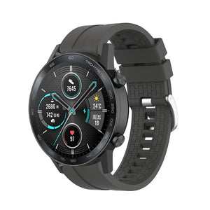 Silicone Strap 'Extreme', dark grey, on a watch, 3/4 front view