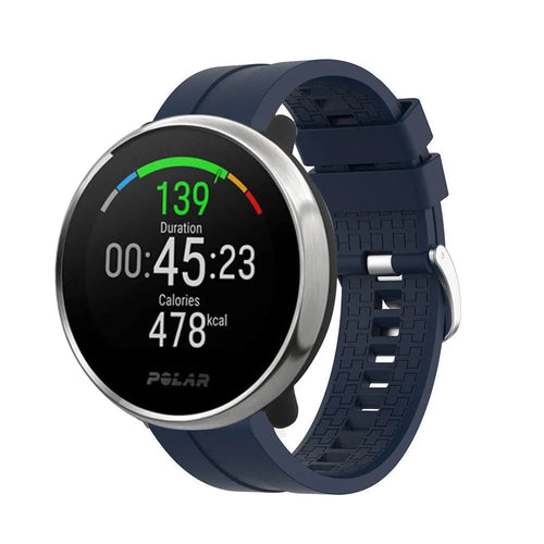 Silicone Strap 'Extreme', dark blue, on a watch, 3/4 front view
