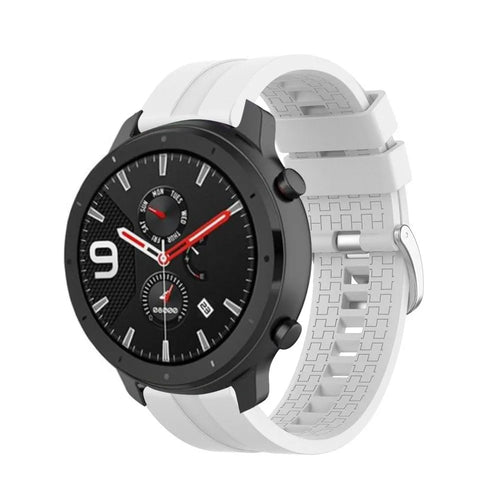 Silicone Strap 'Extreme', white, on a watch, 3/4 front view