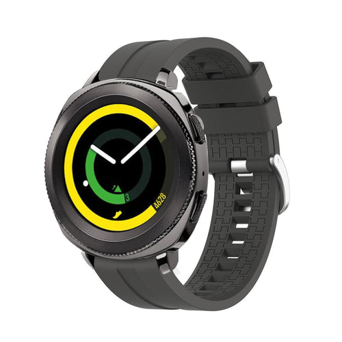 Silicone Strap 'Extreme', dark grey, on a watch, 3/4 front view
