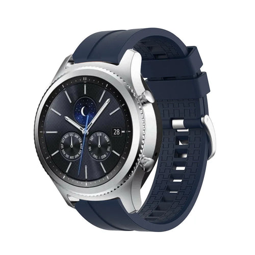 Silicone Strap 'Extreme', dark blue, on a watch, 3/4 front view