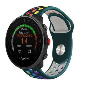 Silicone Sport Strap, on a watch, 3/4 front view