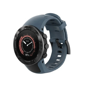 Silicone Strap, grey-blue, on a watch, 3/4 front view