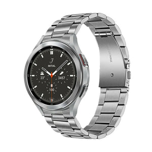 Titanium Strap, silver, on a watch, 3/4 front view