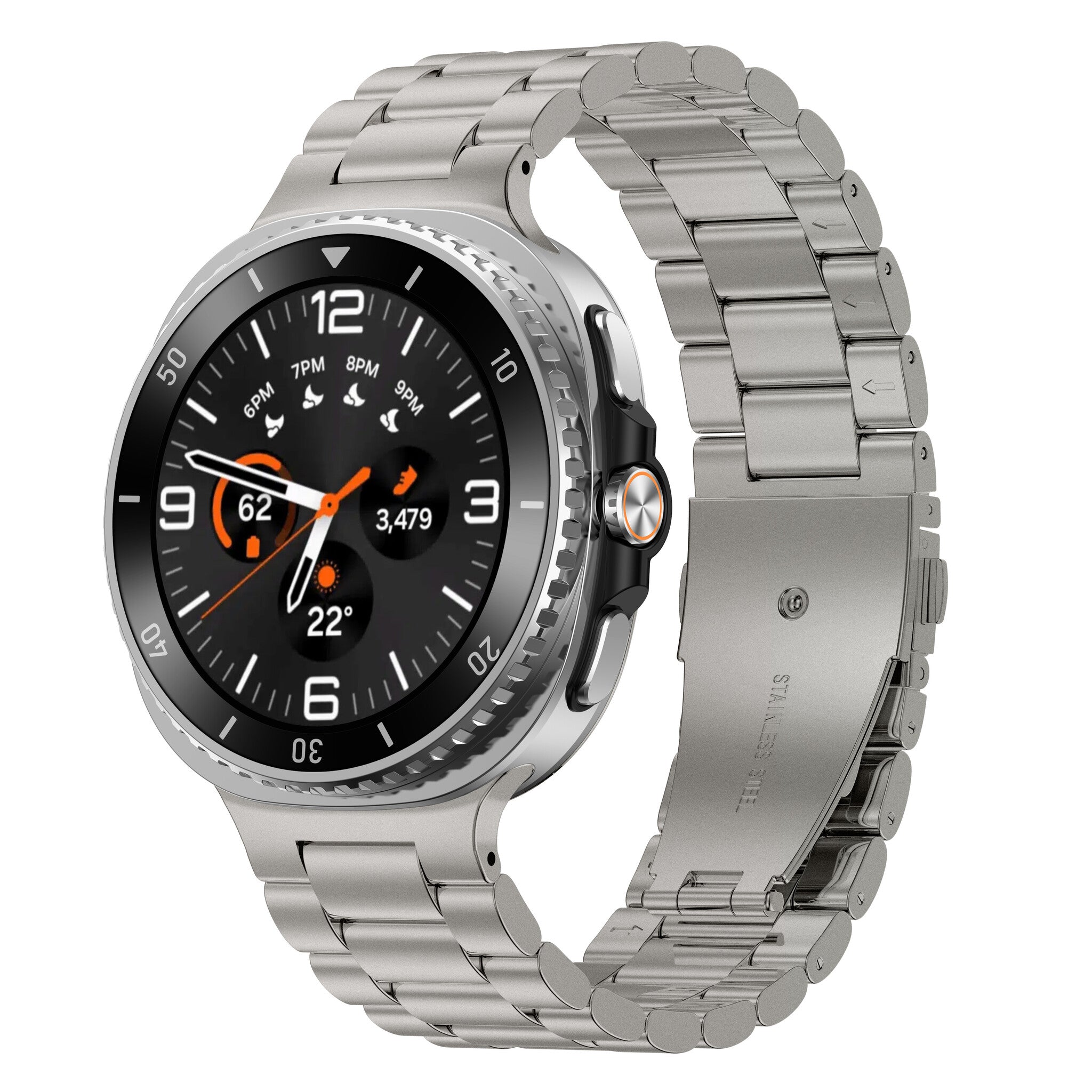 Bracelet acier Samsung Galaxy Watch 8 Classic (titane)