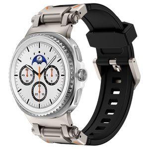 Samsung Galaxy Watch 9 - 44mm Silicone Strap 'Explorer' (Black with Titanium)
