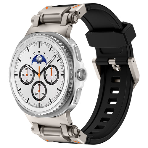Samsung Galaxy Watch 9 - 44mm Silicone Strap 'Explorer' (Black with Titanium)