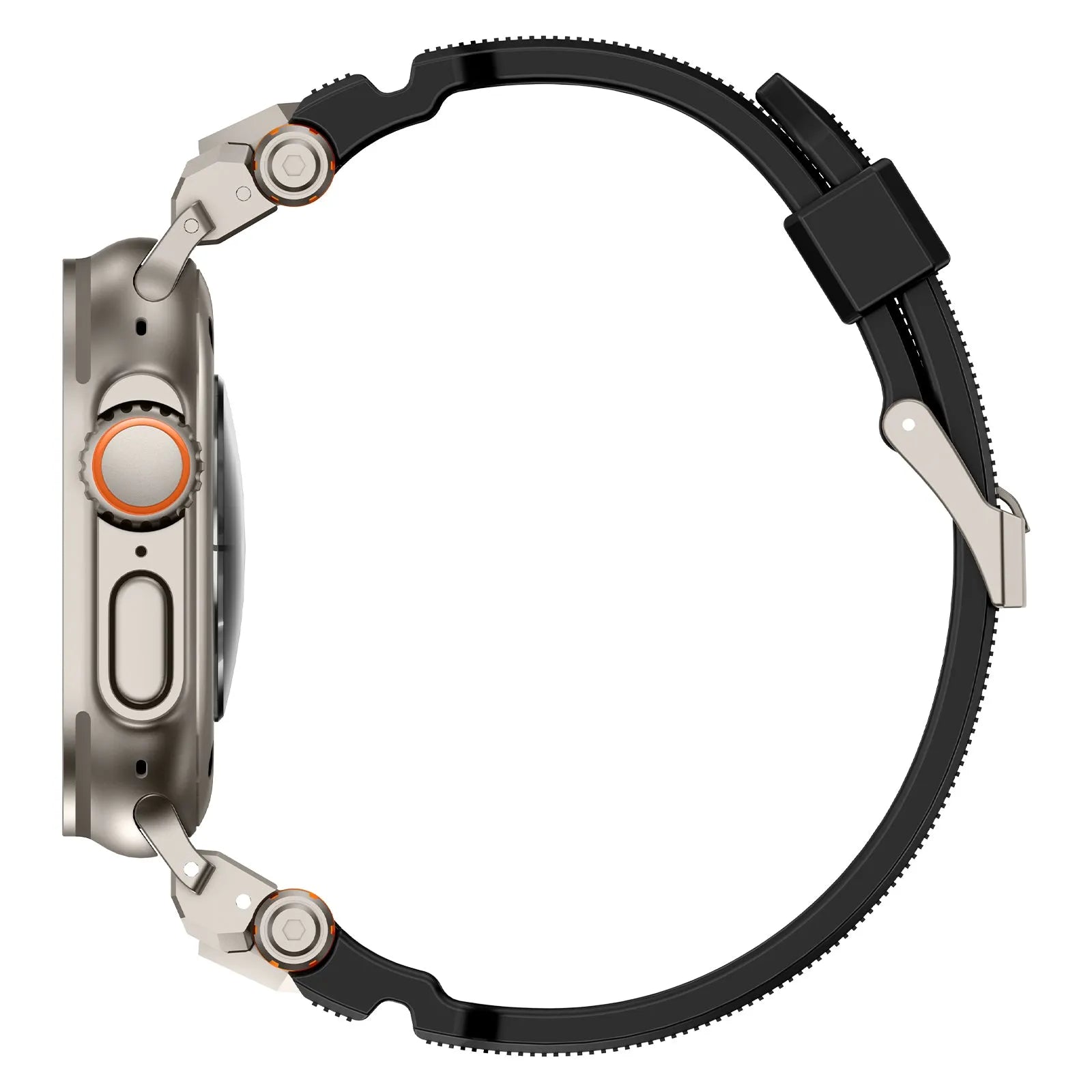 Bracelet silicone 'Adventurer' Apple Watch (noir avec titane)