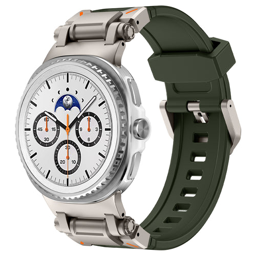 Samsung Galaxy Watch 9 - 40mm Silicone Strap 'Explorer' (Green with Titanium)