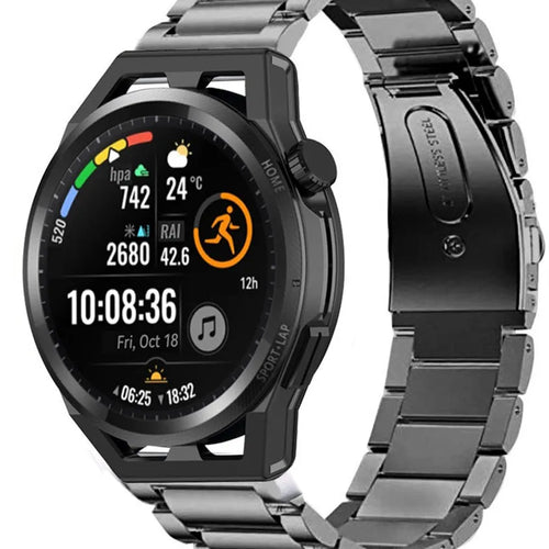 Titanium Strap, graphite, on a watch, 3/4 front view