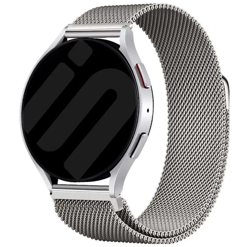 Milanese Strap, titanium, on a watch, 3/4 front view