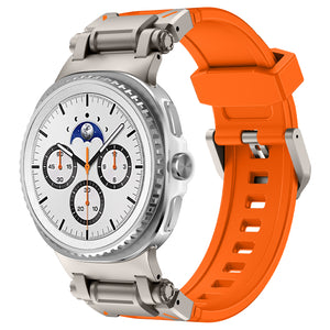 Bracelet silicone 'Explorer' Samsung Galaxy Watch 9 - 40mm (orange avec titane)